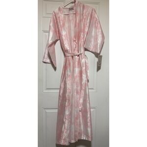 Vintage Reasa Martin Size Large  Made In USA NWT Off White Floral Pattern Robe